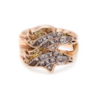 DIAMOND AND COLORED DIAMOND DENVER BRONCOS RING