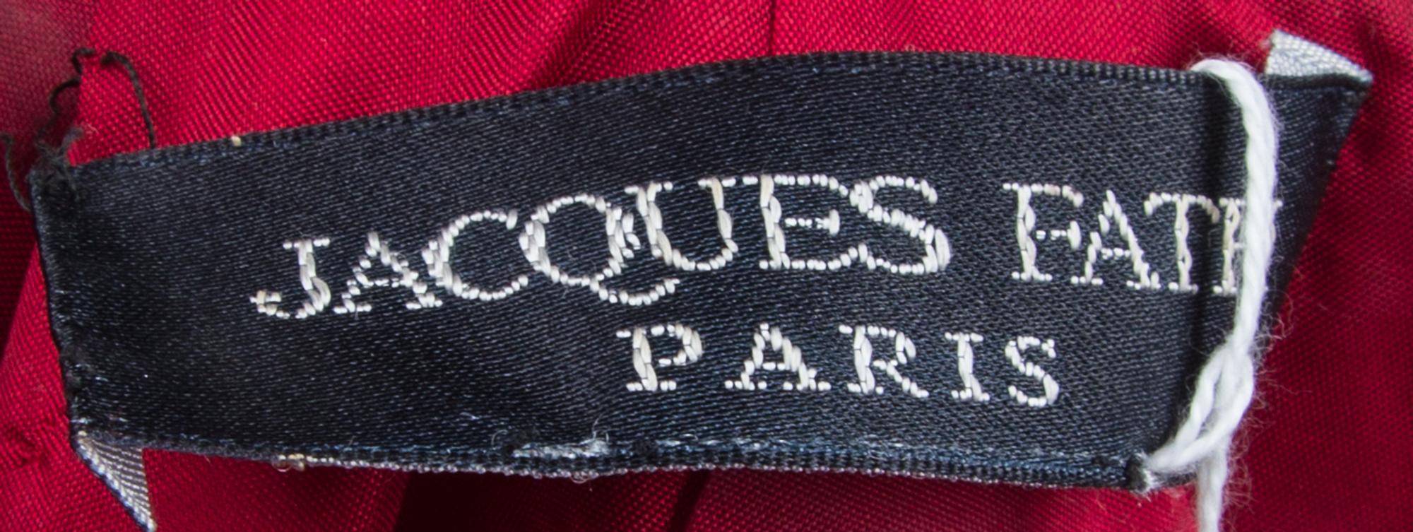 A Jacques Fath Red and Metallic Gold Evening Coat,