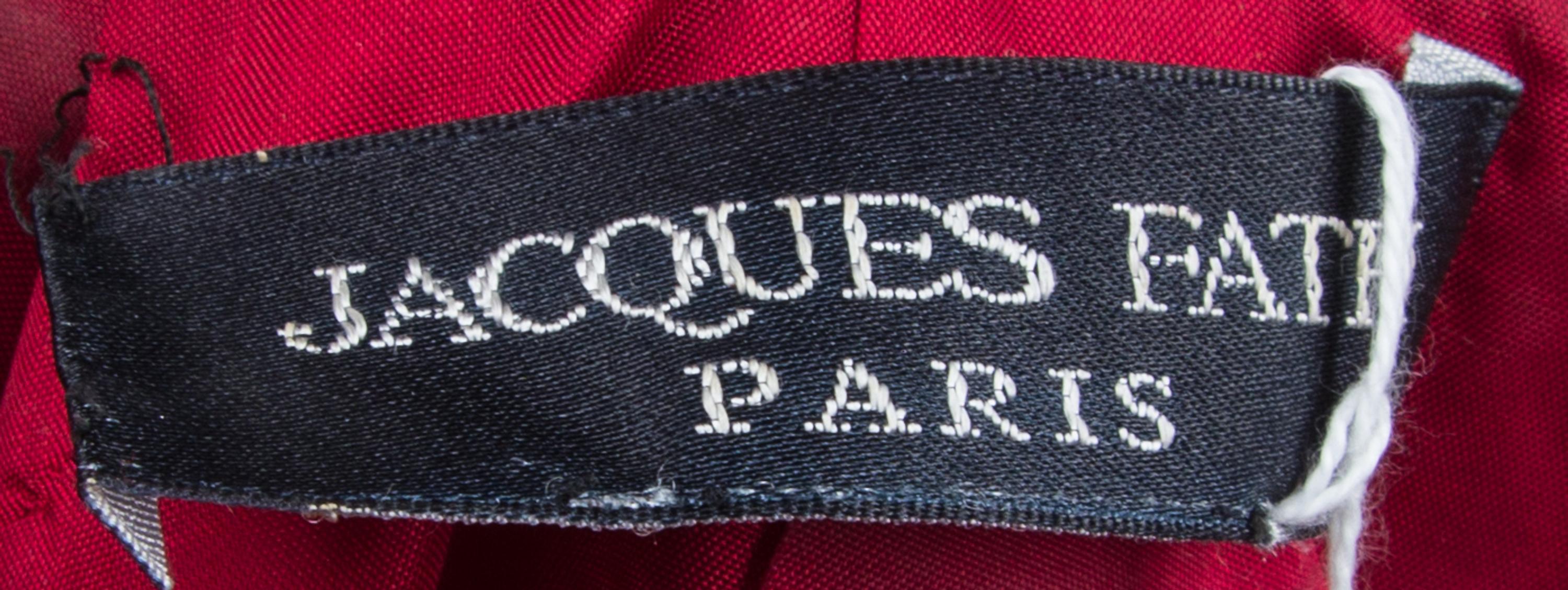 A Jacques Fath Red and Metallic Gold Evening Coat,
