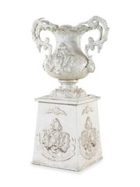 A White-Painted Iron Garden Urn