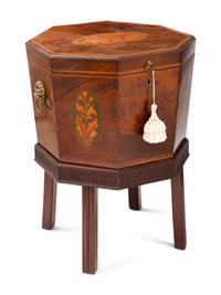 A George III Mahogany and Marquetry Cellarette