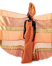 Bob Mackie Orange Beaded Dress with Headpiece