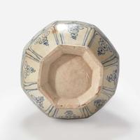A Vietnamese blue and white octagonal bottle vase Le dynasty 15th/16th century