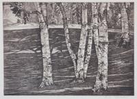 Luigi Lucioni, (Italian/American, 1900-1988), Two works: The Birch Grove and Steeple in the Mountains