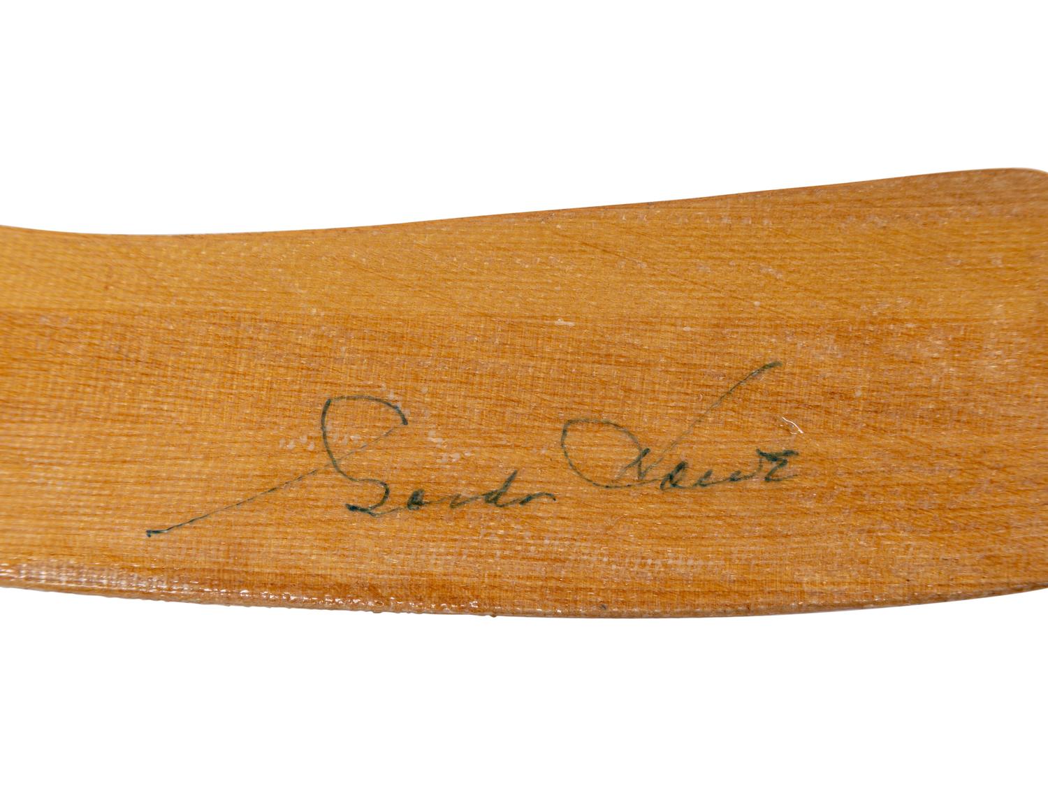 A Gordie Howe Signed Autograph Hockey Stick and Puck (Beckett Authentication Services Certified),