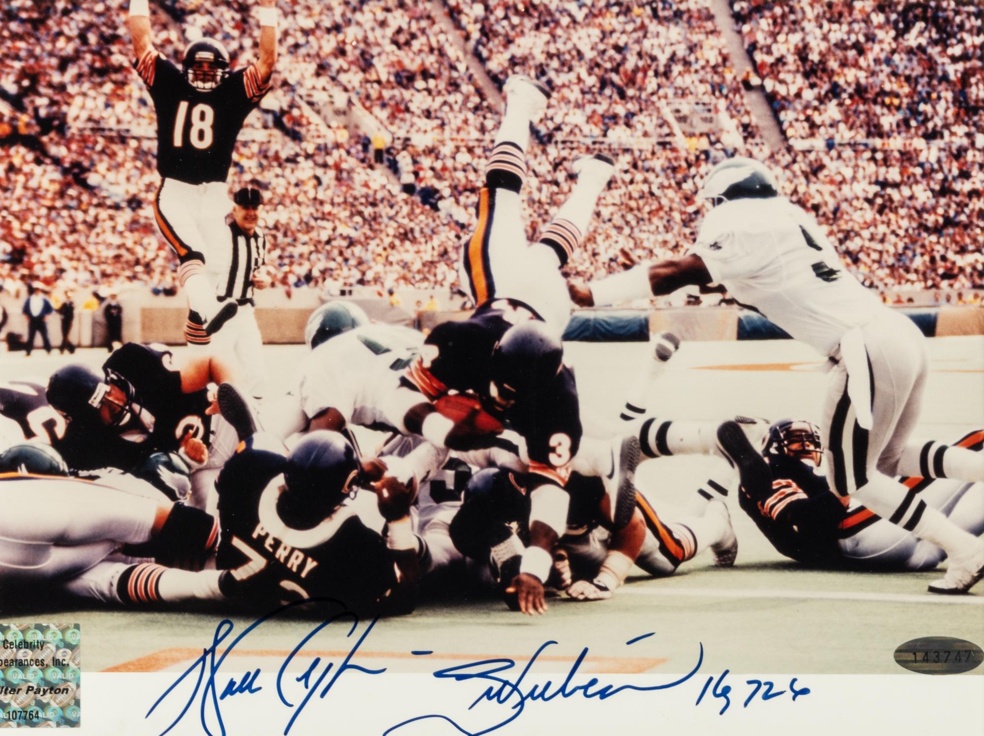 A Walter Payton Signed Autograph Photo With Multiple Inscriptions (Beckett Authentication Services)