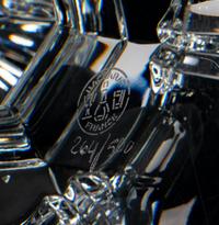 A Pair of Baccarat Leaf Glass Candlesticks