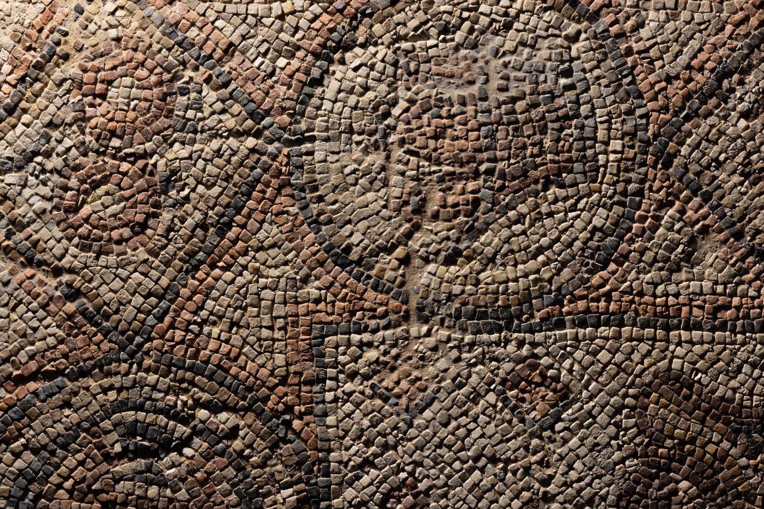 A Late Roman Stone Mosaic of a Lion Hunting Prey
