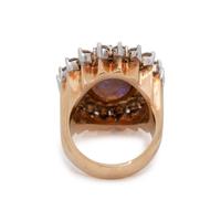BLACK OPAL AND DIAMOND RING