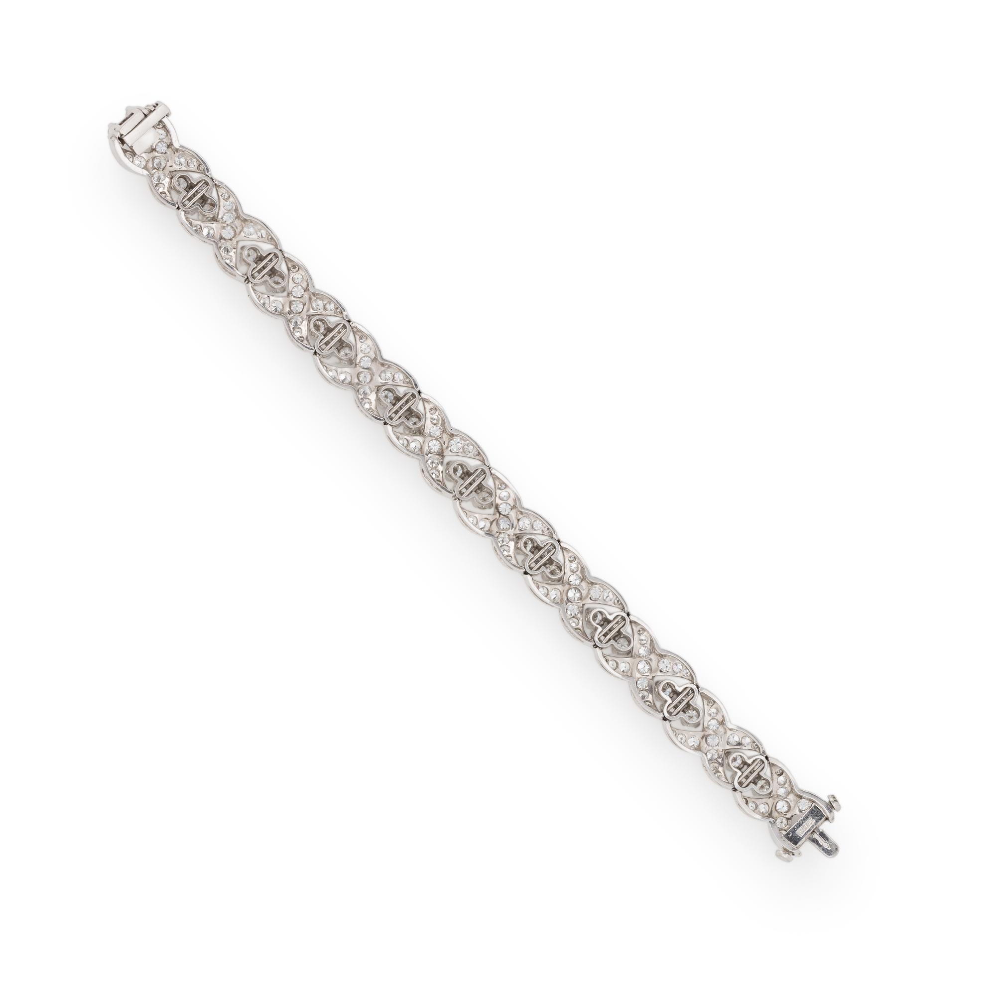 PLATINUM AND DIAMOND 'X' LINK BRACELET