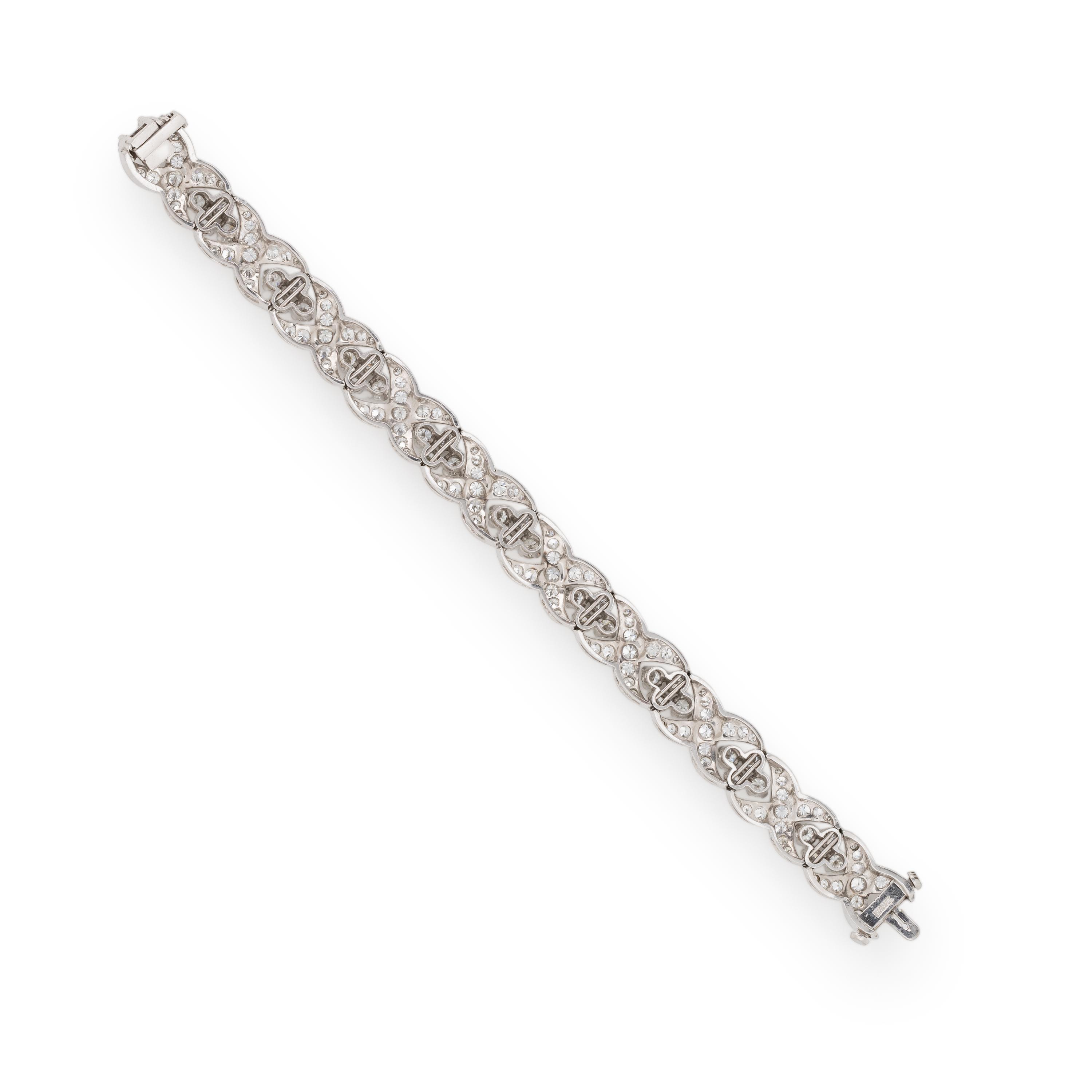 PLATINUM AND DIAMOND 'X' LINK BRACELET