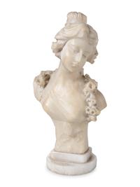 A Continental Marble Bust of Ruth and Two Other Small Busts