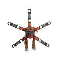 Carved Wood Mask, Hawk and Sun