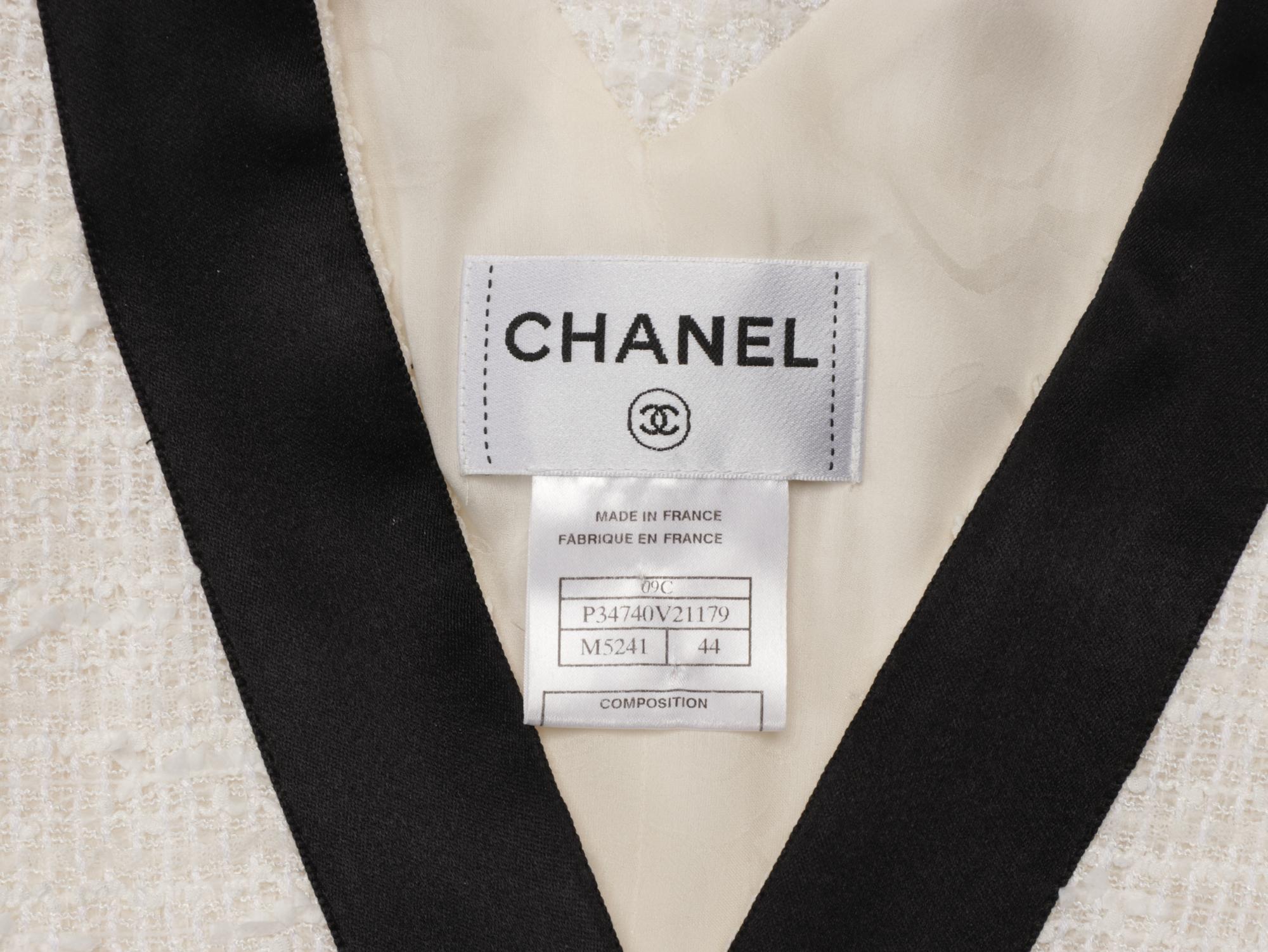 CHANEL, BLACK & WHITE TWEED DRESS