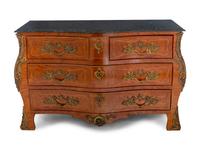 A Régence Style Gilt Metal Mounted Marble-Top Commode