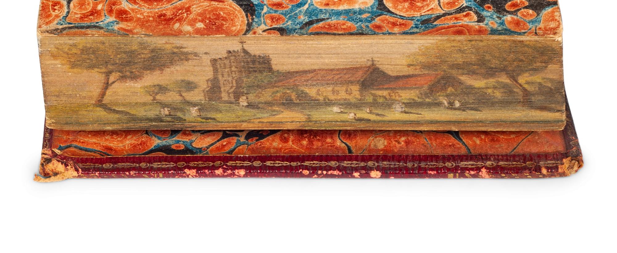 [FORE-EDGE PAINTING] -- A group of 6 religious works in 3 volumes with FORE-EDGE PAINTINGS, comprising: