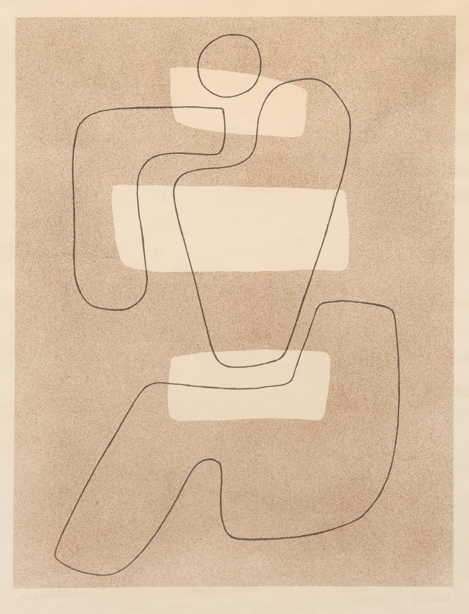 Willi Baumeister, (German, 1889–1955), Linienfigur mit hellen Flächen