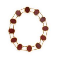 Carnelian and Yellow Gold Necklace