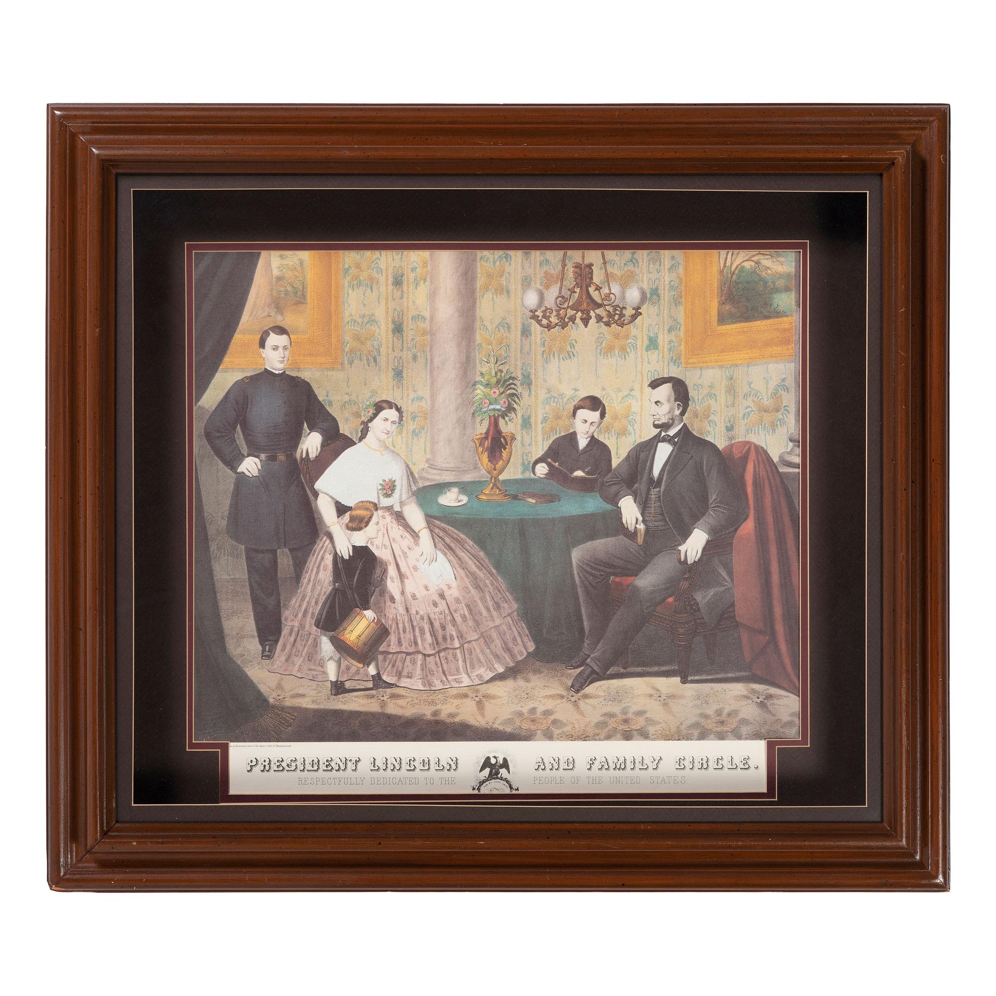 A President Lincoln and Family Circle Lithograph