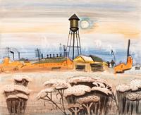 Watertower and Queen Anne's Lace , 1917