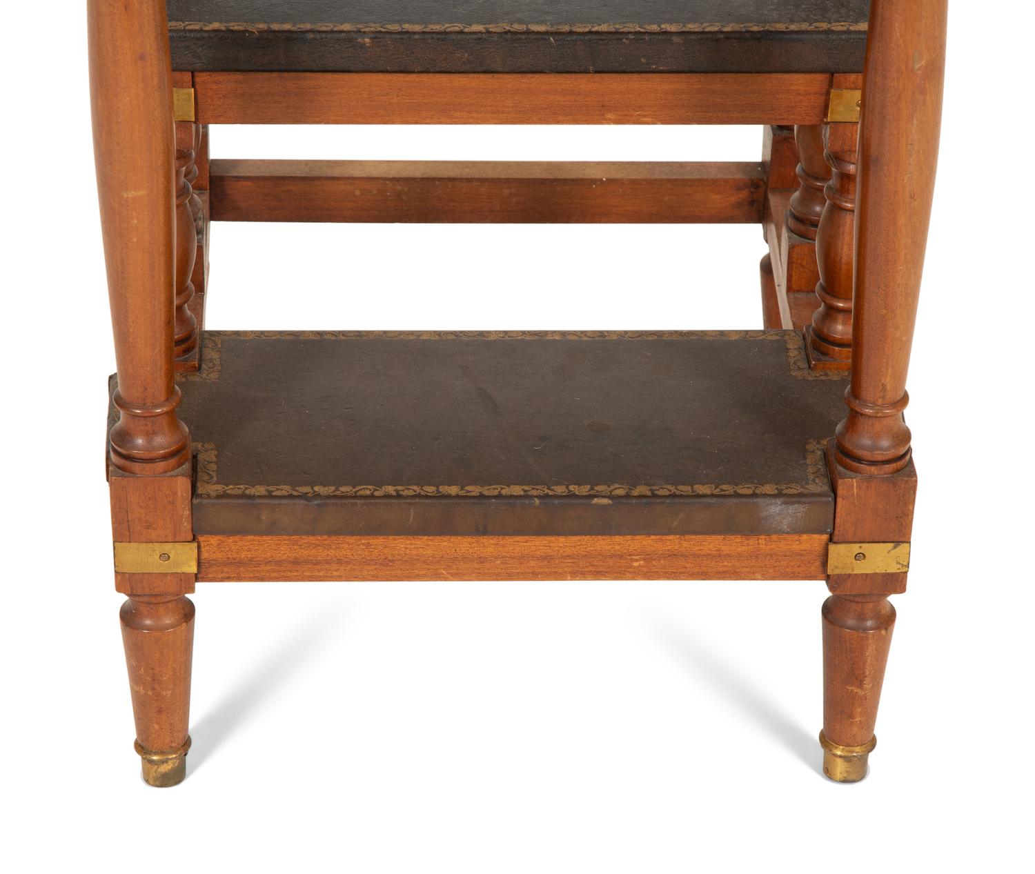A Set of Victorian Brass Mounted Mahogany Library Steps