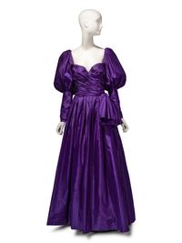 Loris Azzaro Haute Couture, Convertible Purple Taffeta Evening Gown
