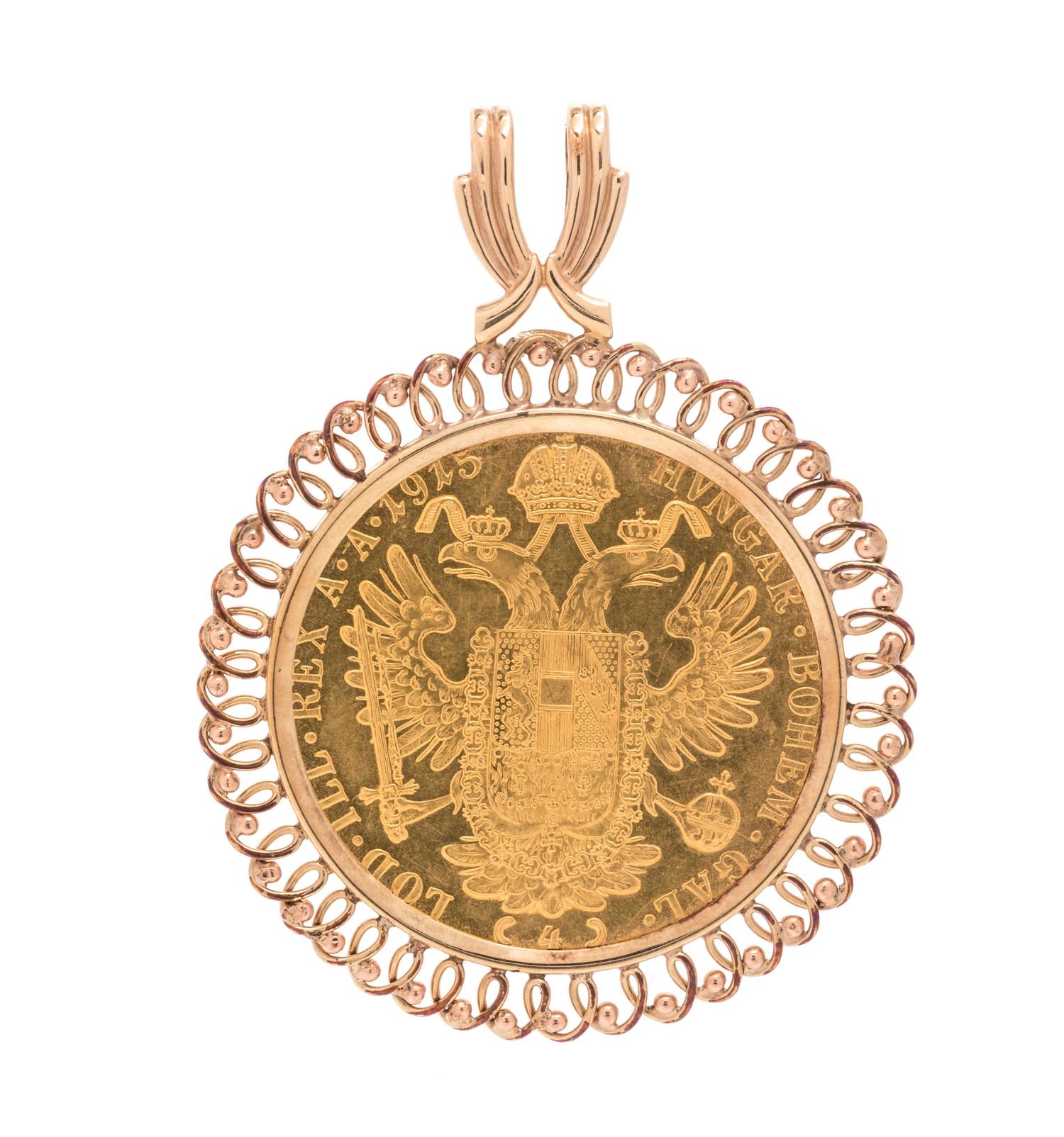 AUSTRIAN 4 DUCAT COIN PENDANT