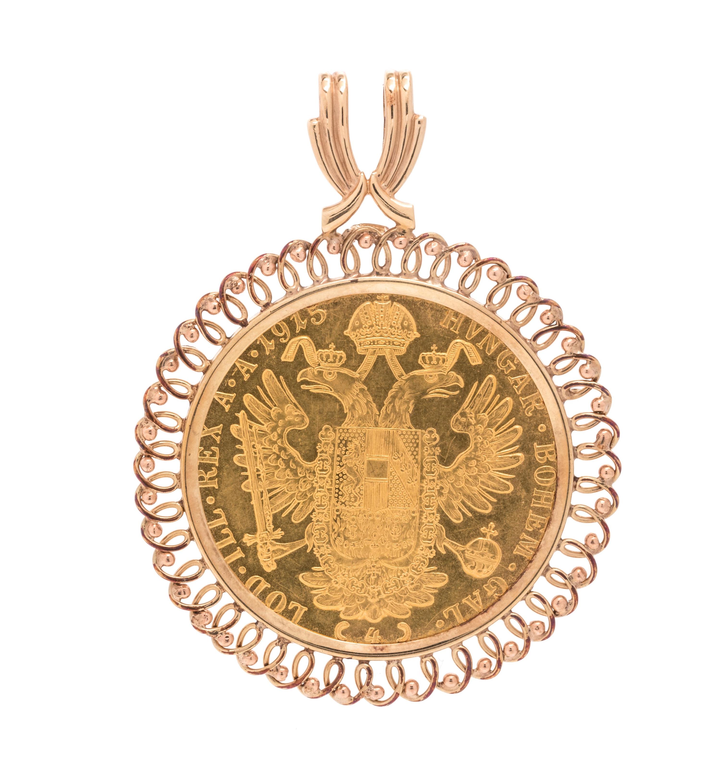 AUSTRIAN 4 DUCAT COIN PENDANT
