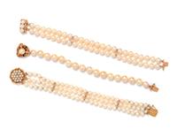 COLLECTION OF CULTURED PEARL BRACELETS
