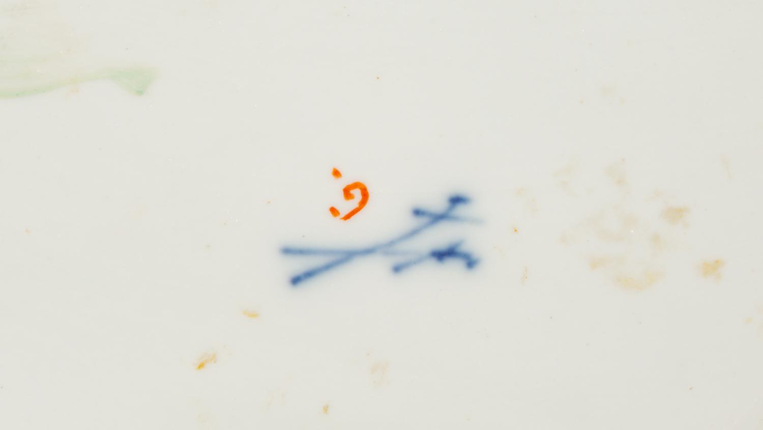 A Pair of German Porcelain Figural Sweetmeat Baskets