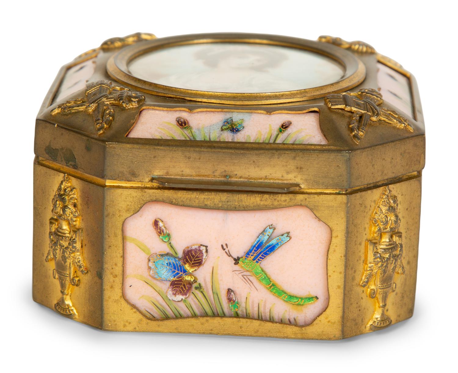 A Gilt Metal Trinket Box — 19th/20th Century