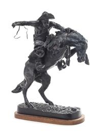 An American Bronze Figural Group Height 17 inches. — AFTER FREDERIC SACKRIDER REMINGTON (18611909)