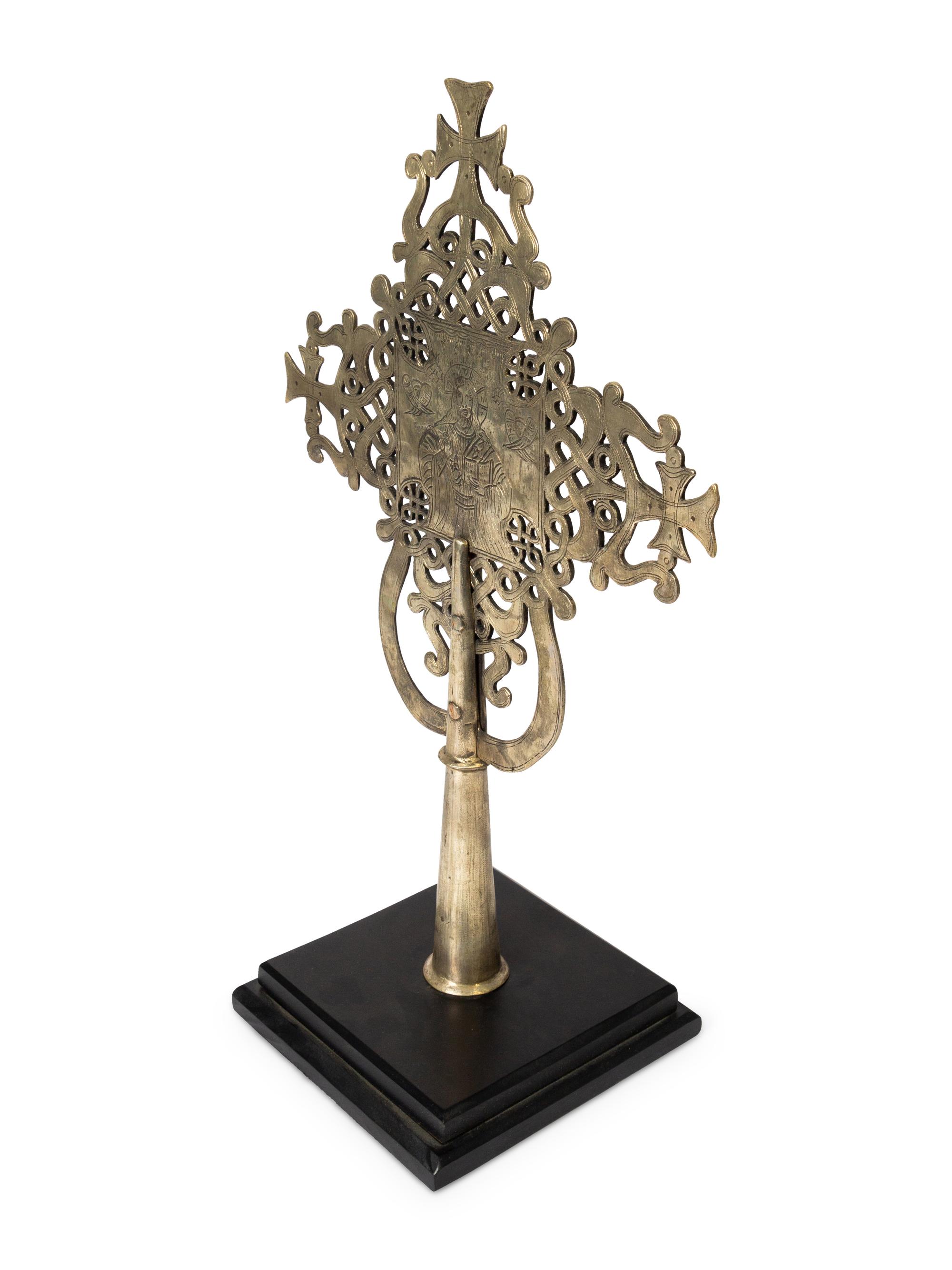 A Continental Engraved Steel Altar Cross
