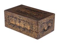 An Anglo-Colonial Chinoiserie Lacquered Lap Desk