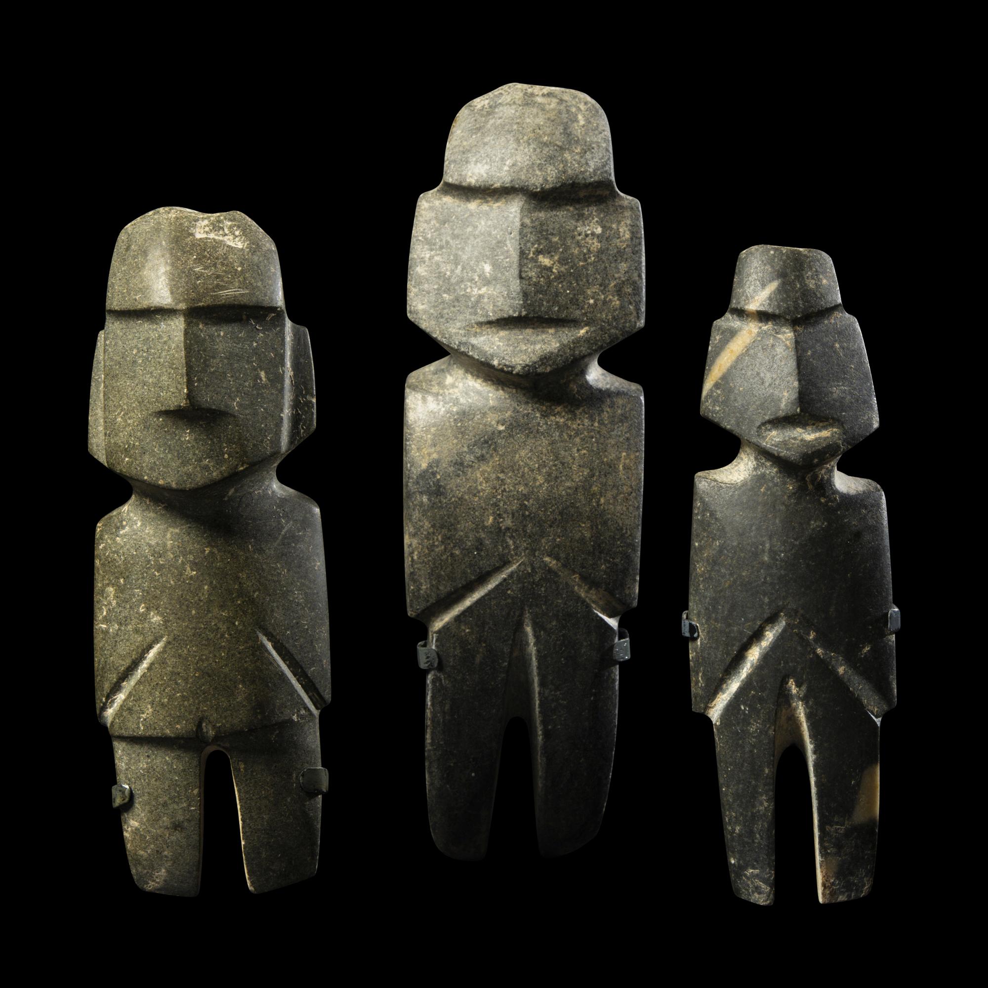 Three Mezcala Stone Standing Figures