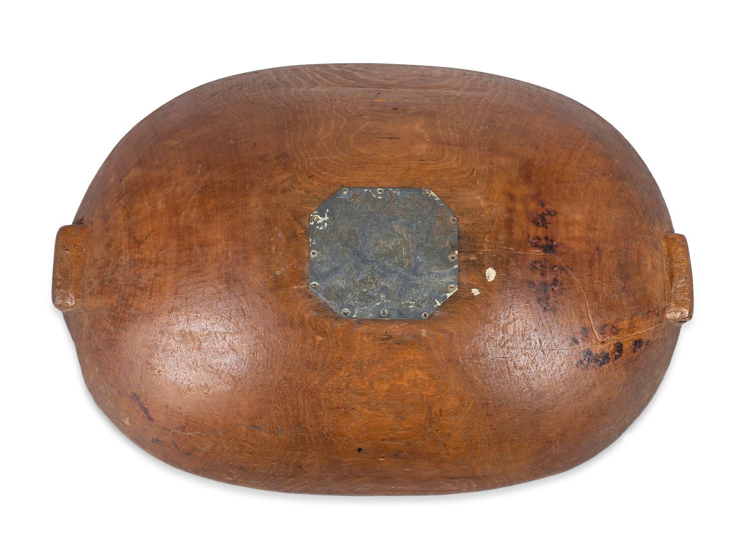 A Carved Wood Dough Bowl