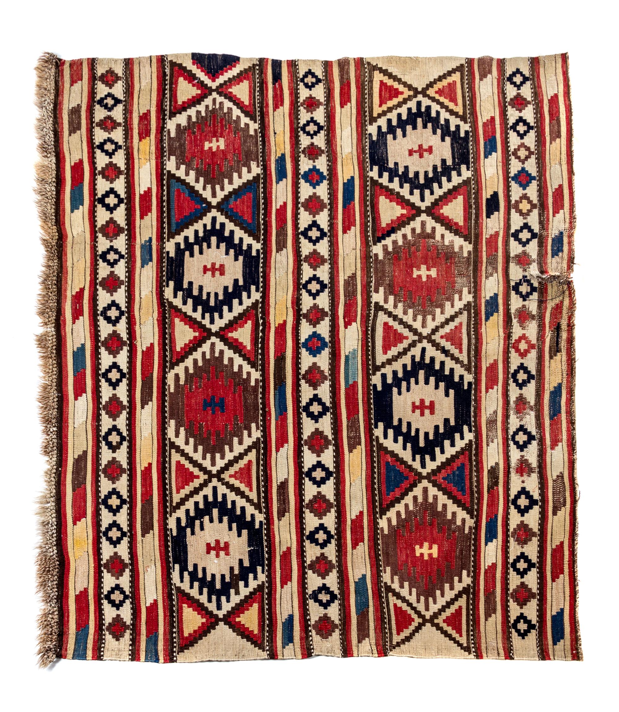 A Turkish Yastik Rug 2 feet 11 inches x 1 foot 10 inches. — CIRCA 1930