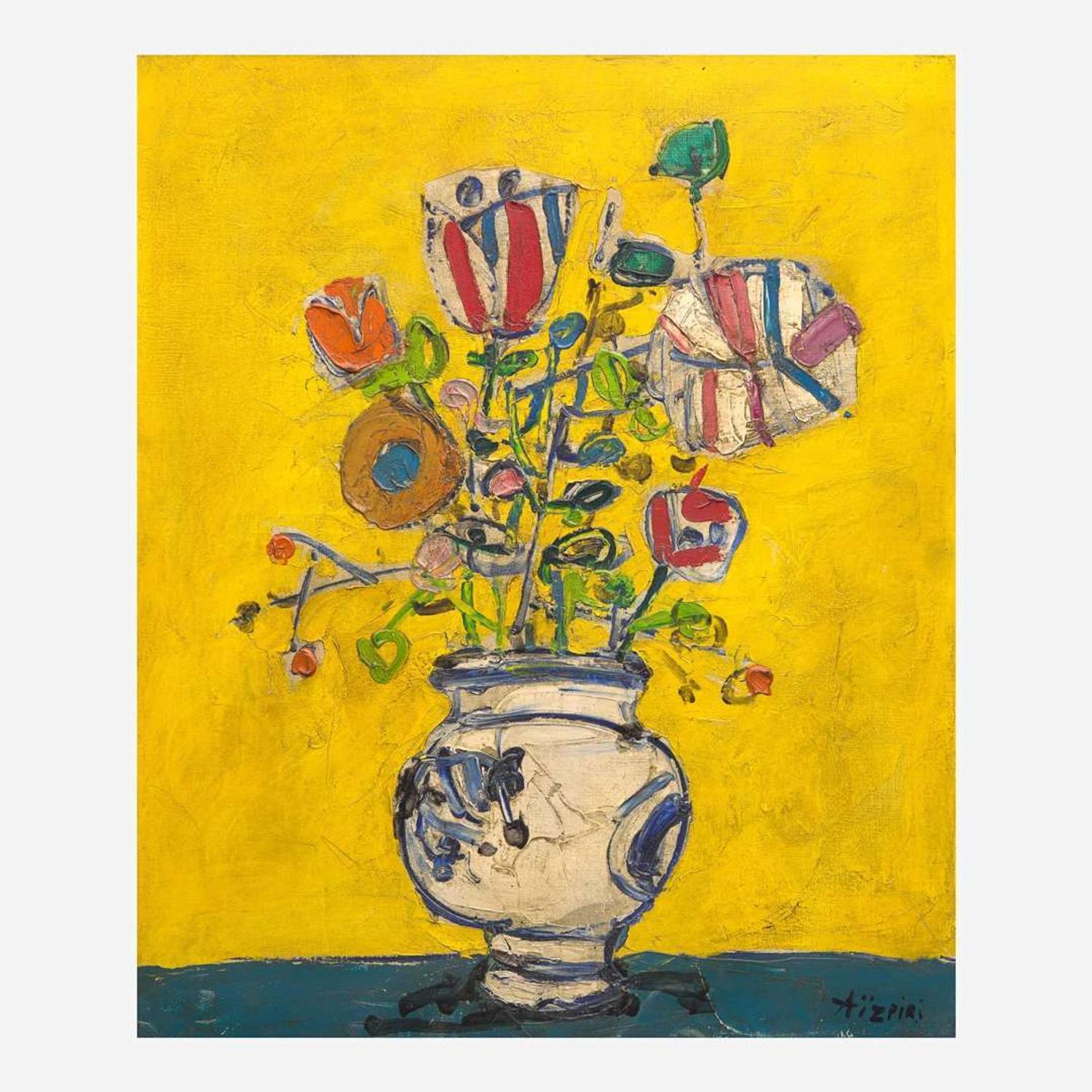 Paul Aïzpiri (French 1919-2016) Still Life with Flowers in a Vase