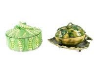 Two Glazed Ceramic Vegetable-form Serving Bowls — 20TH CENTURY