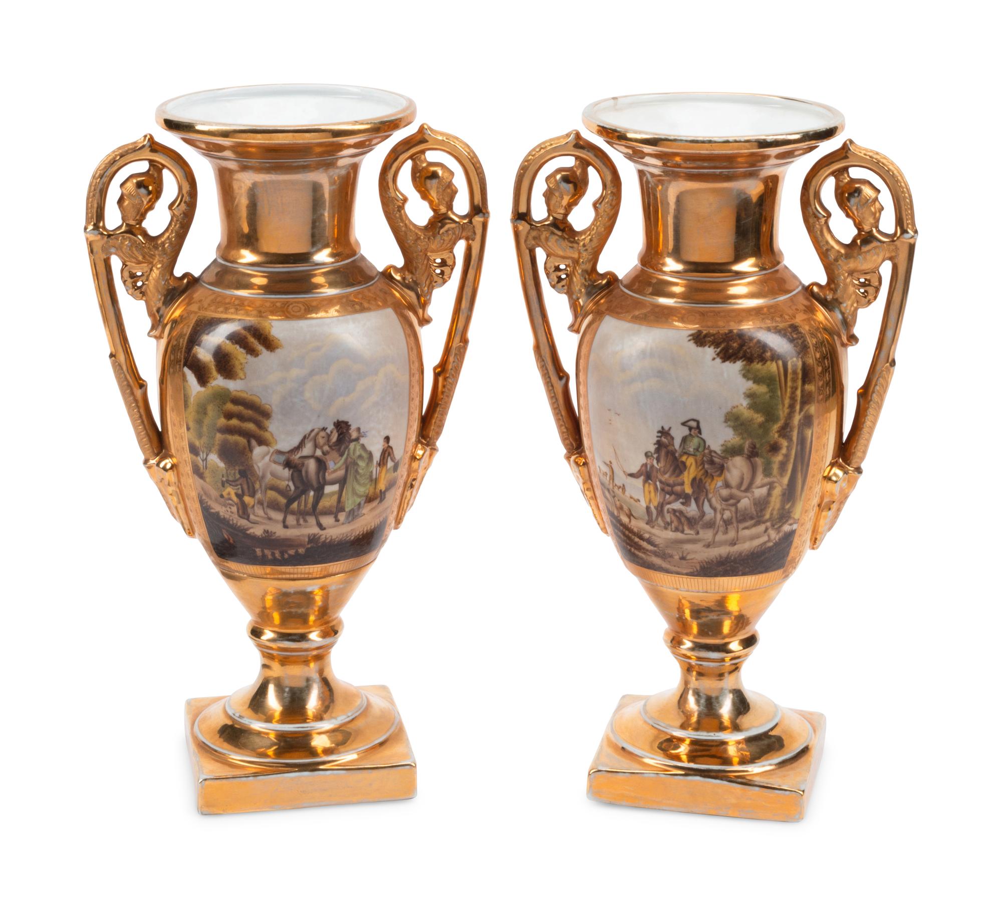 A Pair of Continental Porcelain Vases