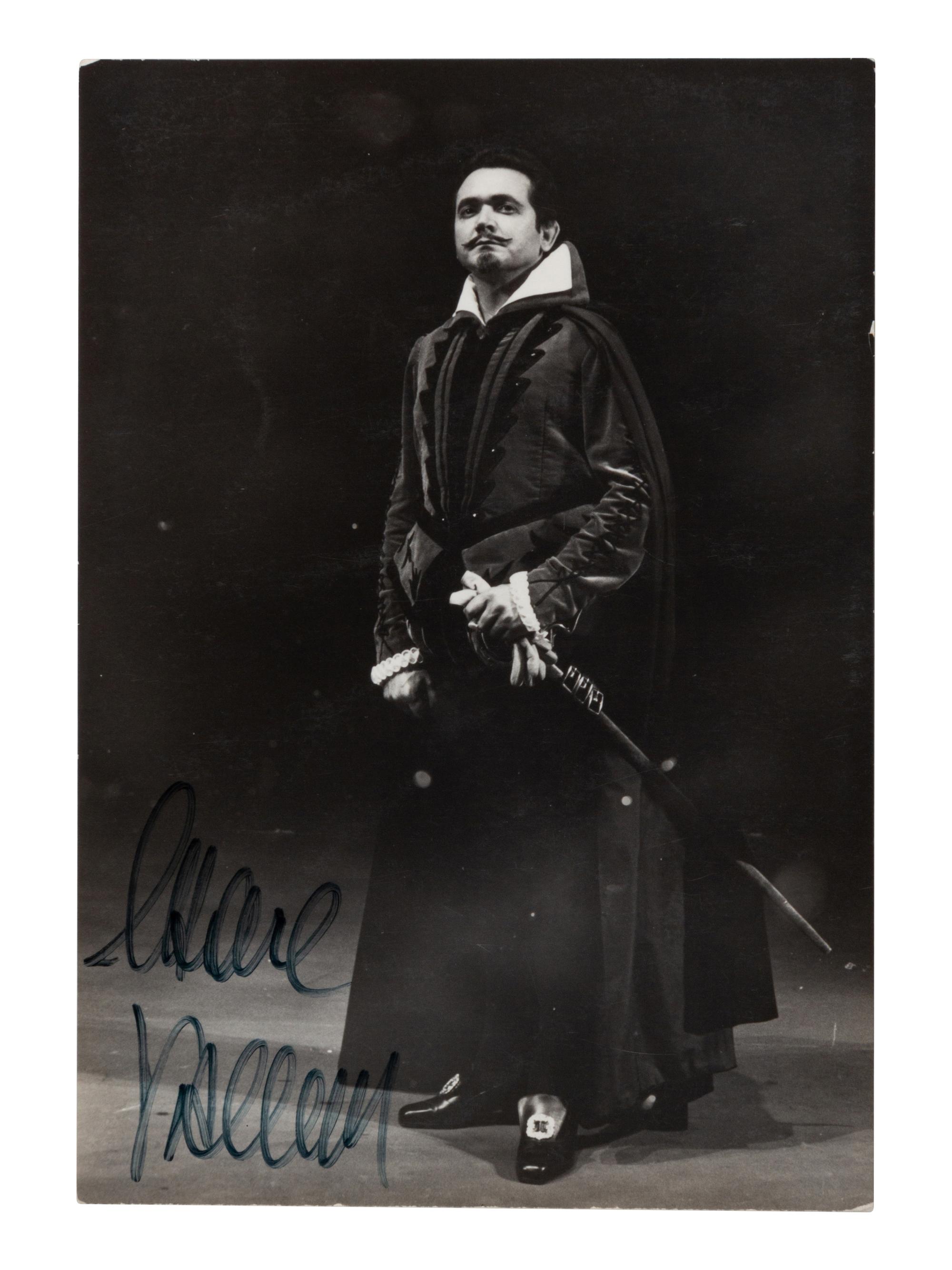 [20TH-CENTURY OPERA SINGERS]. A group of 6 photographs or photographic postcards of opera singers, most signed, from the 1950s-1960s, comprising images of: