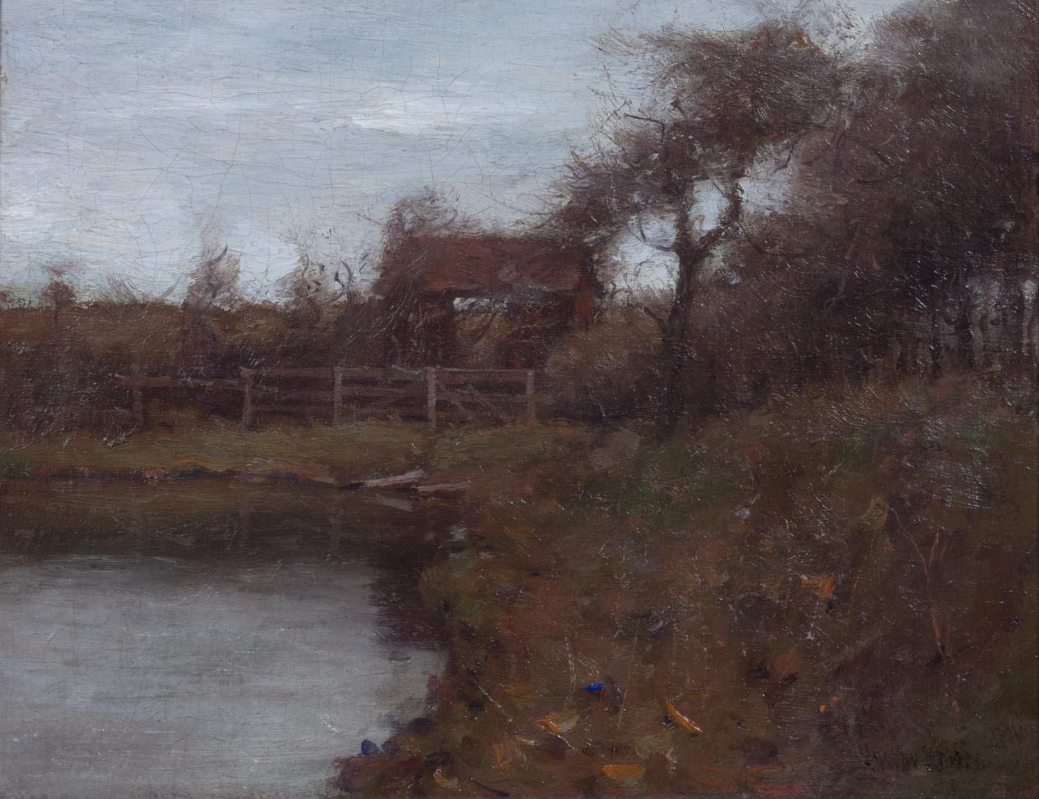 Gustav Wolff, (German/American, 1863-1935), Autumn Landscape with Lake