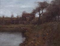 Gustav Wolff, (German/American, 1863-1935), Autumn Landscape with Lake