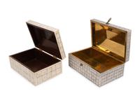 A Mother-of-Pearl Table Casket and a Bone Veneered Table Casket