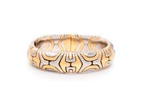 BVLGARI, YELLOW GOLD AND STEEL 'PARENTESI' CUFF BRACELET