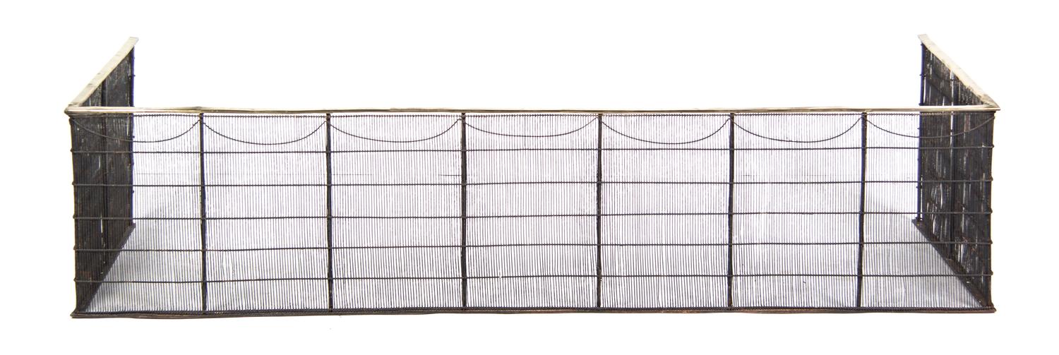 An American Brass and Wire Fire Fender, LIKELY 18TH CENTURY, Width 60 inches. — LIKELY 18TH CENTURY,
