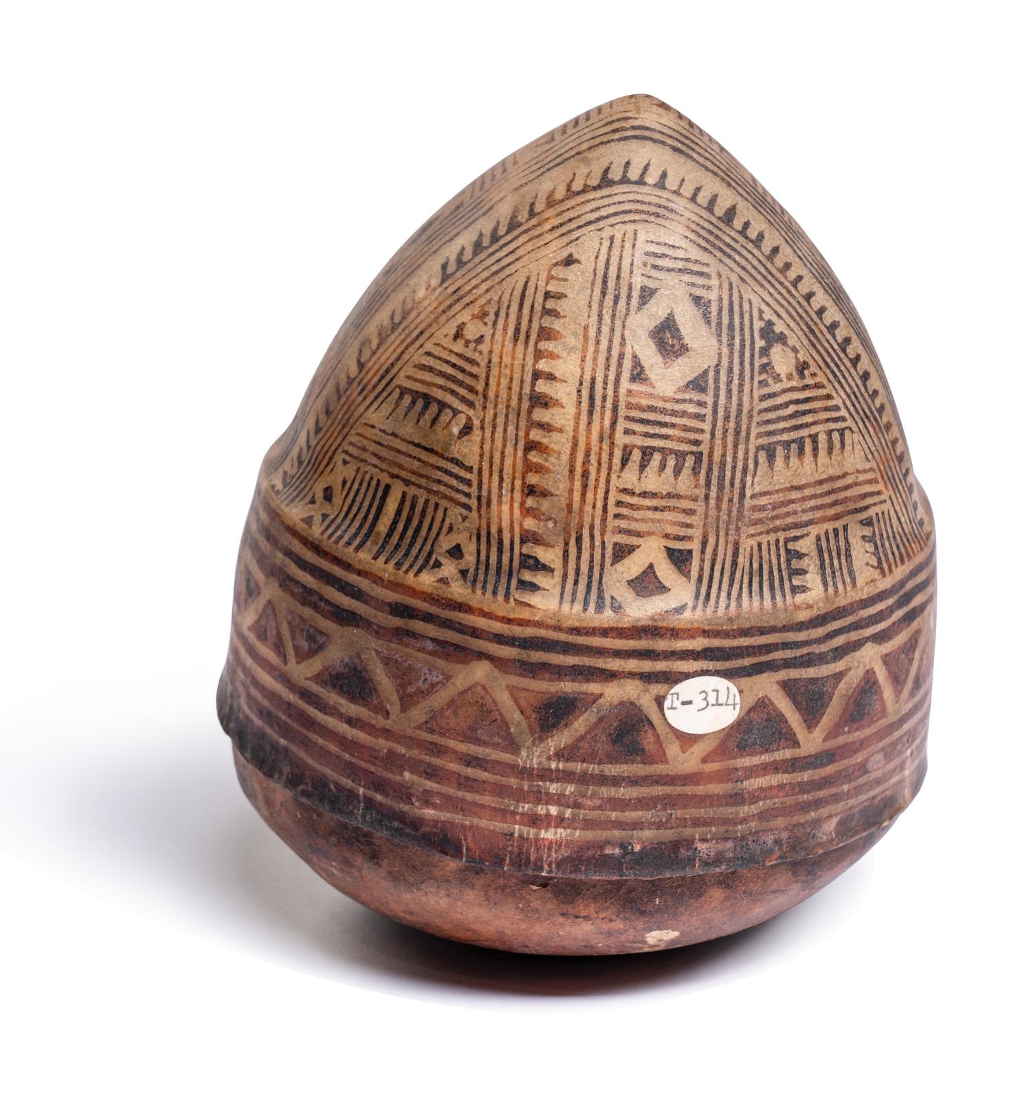 An East African Animal Painted Hide Vessel