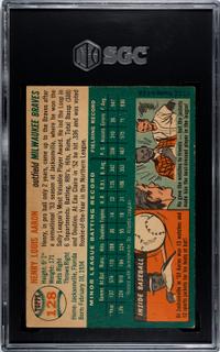 A 1954 Topps Hank Aaron Rookie Baseball Card No. 128 (SGC 5.5 EX+)