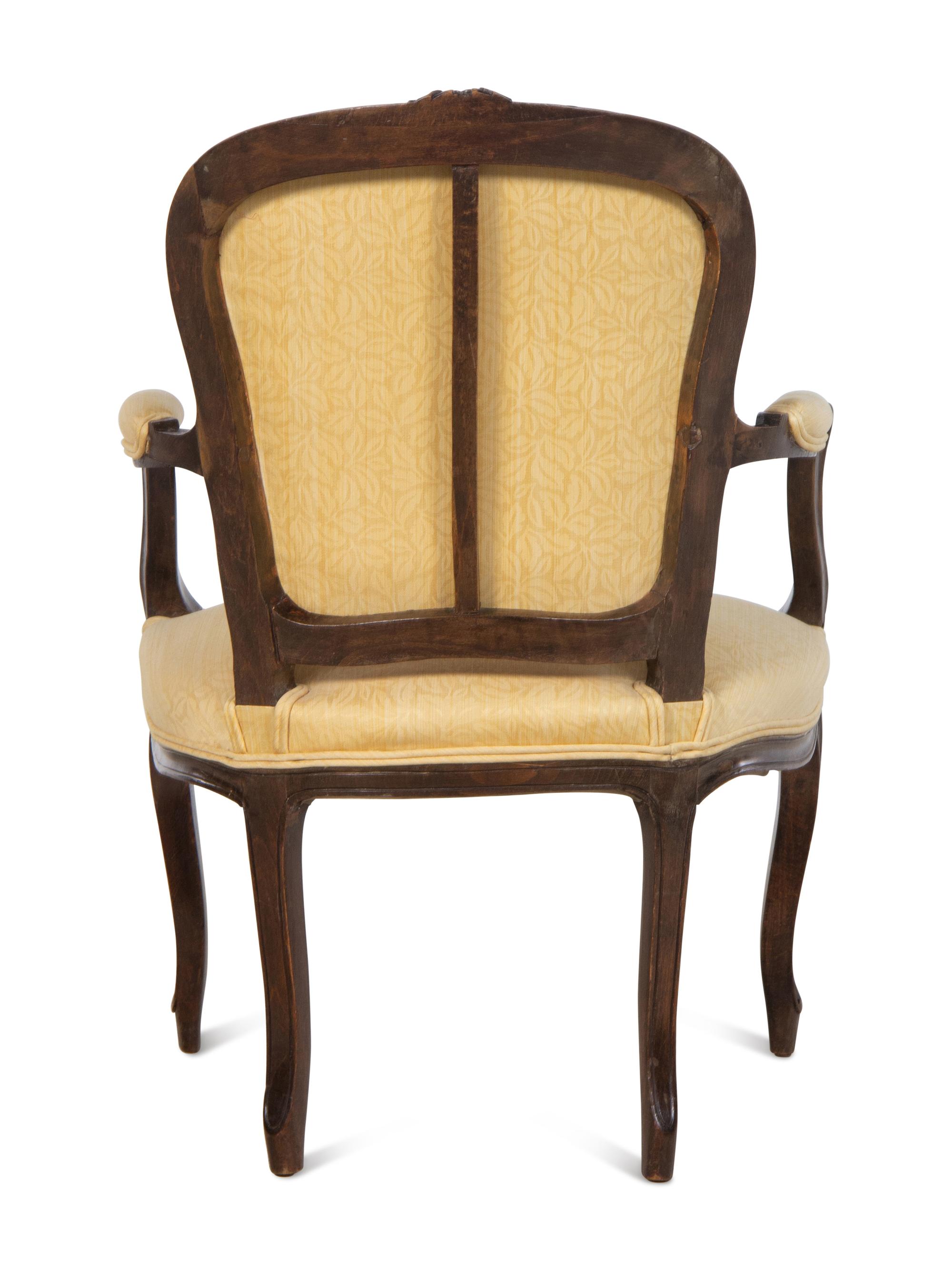 A Louis XV Style Walnut Fauteuil