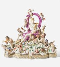 A large Meissen porcelain figural group The Triumph of Amphitrite, post 1815